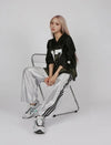 Women Polished Hip Hop Unstructured Jersey T-Shirt