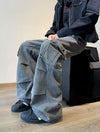 Y2K Baggy Jean Pantolon, yakın çekim — Navra Wear