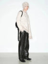 Luxe Black Long Leather Trousers