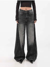 Heritage Rinse Black Faded High-Rise Denim