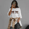 Girl Russian Bow Print Leopard T-Shirt