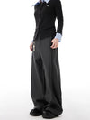 Sleek Black Pleat Wide-Leg