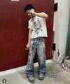 Elevated Luxury Easy Cut Digital Graphic Denim