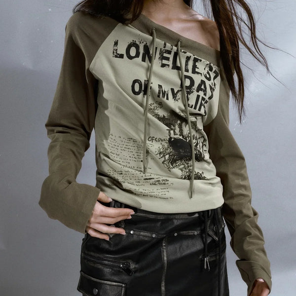 Raw-Edge Turn-Of-Era Artwork Print T-Shirt