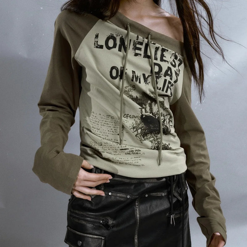 Raw-Edge Turn-Of-Era Artwork Print T-Shirt