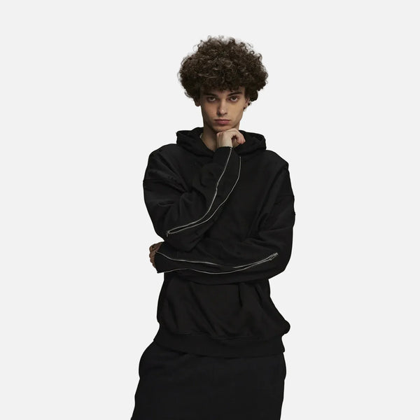 Raw Edge Wool Zip Hoodie alternatif görünüm