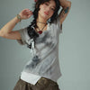 Time-Worn Torn-Vibe Fragment Short Sleeve T-Shirt