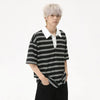 Line-Pattern Weekend Button Down T-Shirt