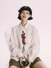 Floral Embroidery Chic Retro Long Top