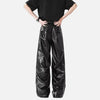 Gothic Moto Wide-Leg Leather