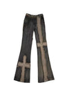 Gothing Mosaic X-Stitch Design High-Rise Denim