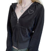 Crystal Heart Zip Sweatshirt