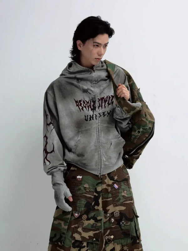 Distressed Wash Boxy Hood