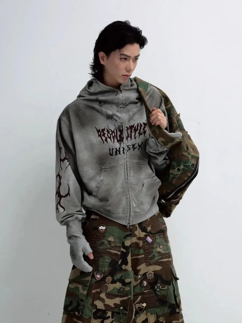 Distressed Wash Boxy Hood
