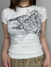 Digital-Age Designed Midriff T-Shirt