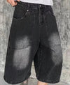 Vintage Baggy Jean Şort, yakın çekim — Navra Wear