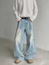 Yıkanmış Baggy Jean Pantolon, önden görünüm — Navra Wear