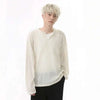 Sharp-Cut Seoul-Style Long Sleeve V-Neck T-Shirt