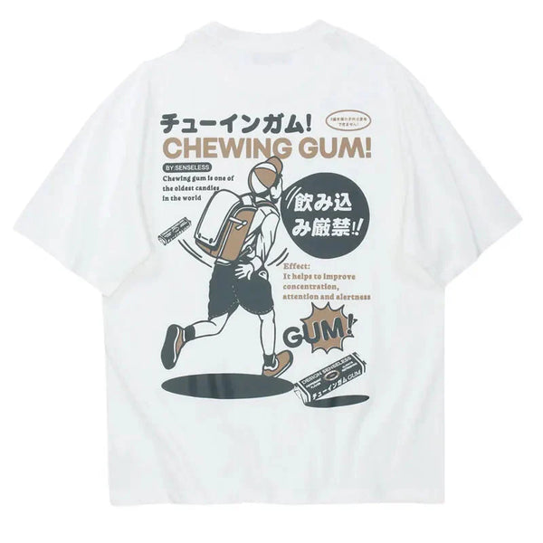Shinjuku Style Kanji Print Print Short Sleeve T-Shirt alternatif görünüm