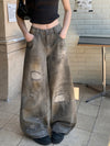 Western Style Aesthetic Torn Denim