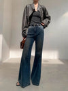Women Classic Bell Leg Faded Denim
