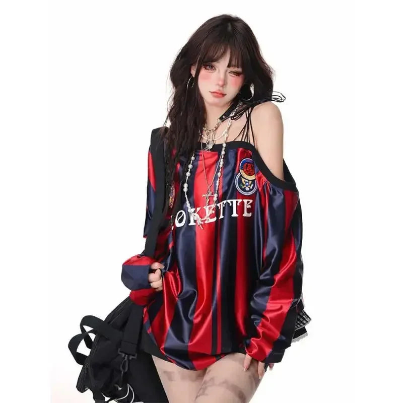 Bare Shoulder Retro Sweatshirt