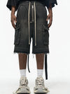 Zip-Up Relaxed Rinse Pocket Denim Shorts