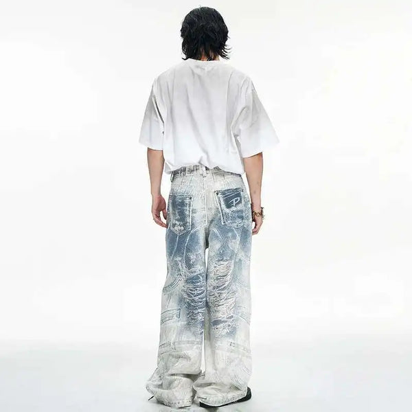 Luxury Heritage 3D Printed Designer Denim alternatif görünüm