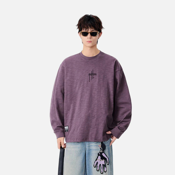 Long-lasting Hand-Stitched Logo Long Sleeve T-Shirt