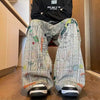Graffiti Print Wide-Leg