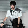 Ink Splash Round Collar Off-Duty T-Shirt