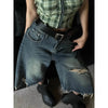 Women Timeless distressed high-waist vintage Denim Shorts