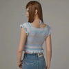 Elegant Metamorphosis Sewn-Detail Short Sleeve T-Shirt