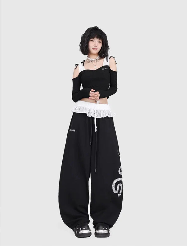 Snake Lace Hip Trousers alternatif görünüm