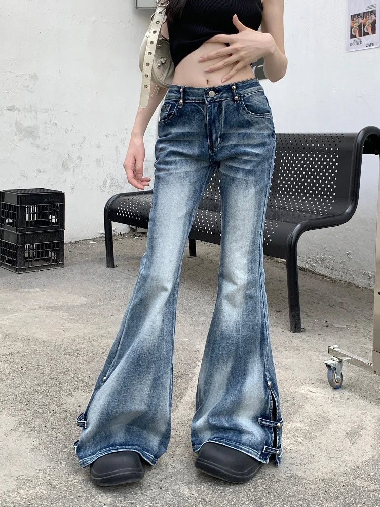 Faded Blue Slim Bell Denim