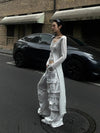 Women Edgy White Utility Denim