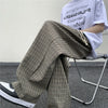 Plaid Ease Straight Wide-Leg
