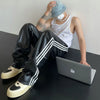 Cloud Velvet Stripe Leather Trousers