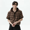Hooded Button-Up Plaid Effortless T-Shirt