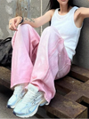Pink Metro Oversized Relaxed Boyfriend Denim