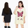 Women Flutter-Print Print Hip Hop Funny Polyester T-Shirt