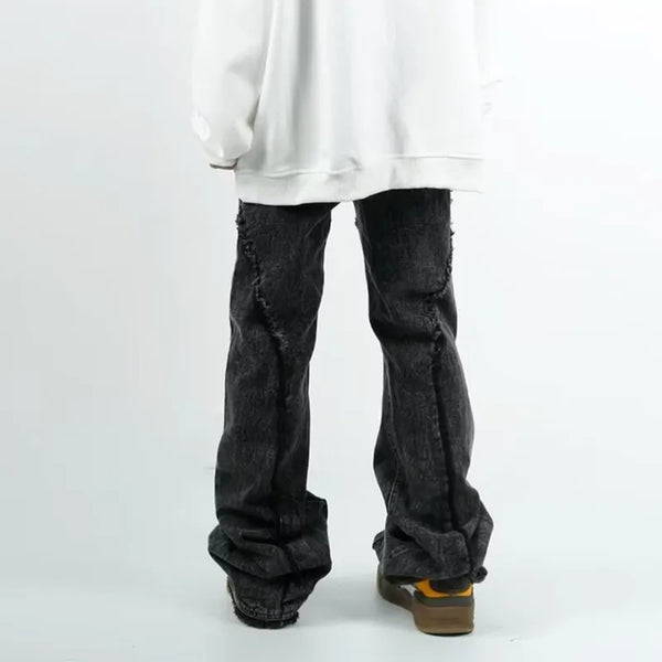 Cyber Rinse Black Relaxed Stacked Denim alternatif görünüm