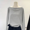 Cotton One-Shoulder Cozy Long Top
