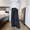 Hip-Hop Cord Plaid Wide-Leg