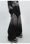 İspanyol Paça Punk Rock Baskılı Jean Pantolon, önden görünüm — Navra Wear