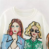 Girl Pattern Winter Casual Top