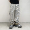 Graphic Print Easy Cut Wide Denim