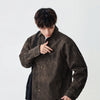 Oversize Fitilli Kadife Gömlek, yakın çekim — Navra Wear
