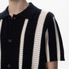 City-Block Chilled Refined Bar-Print Hollow Out Cardigan