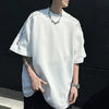 Pad Shoulder Zipper Beaded Rhinestone T-Shirt